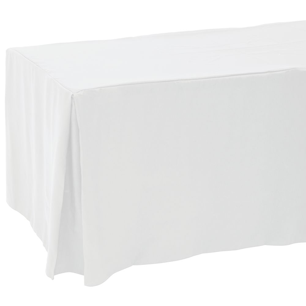 TABLECOVER, FITTED W/PLEATS, 30X72, WHITE