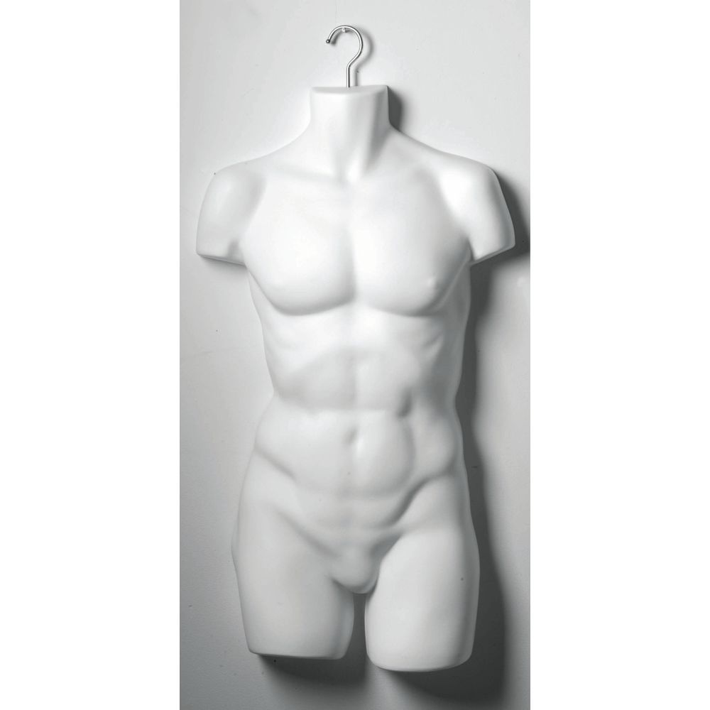 Pack of 12Male Torso Half Round Display Body Forms HollowBlack or White 