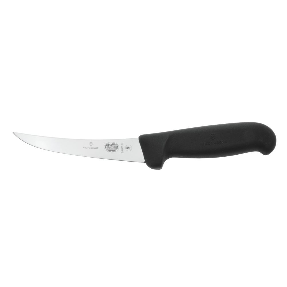 Victorinox Fibrox® Stainless Steel Curved Semi-Stiff Boning Knife with  Black Nylon Handle - 5L Blade