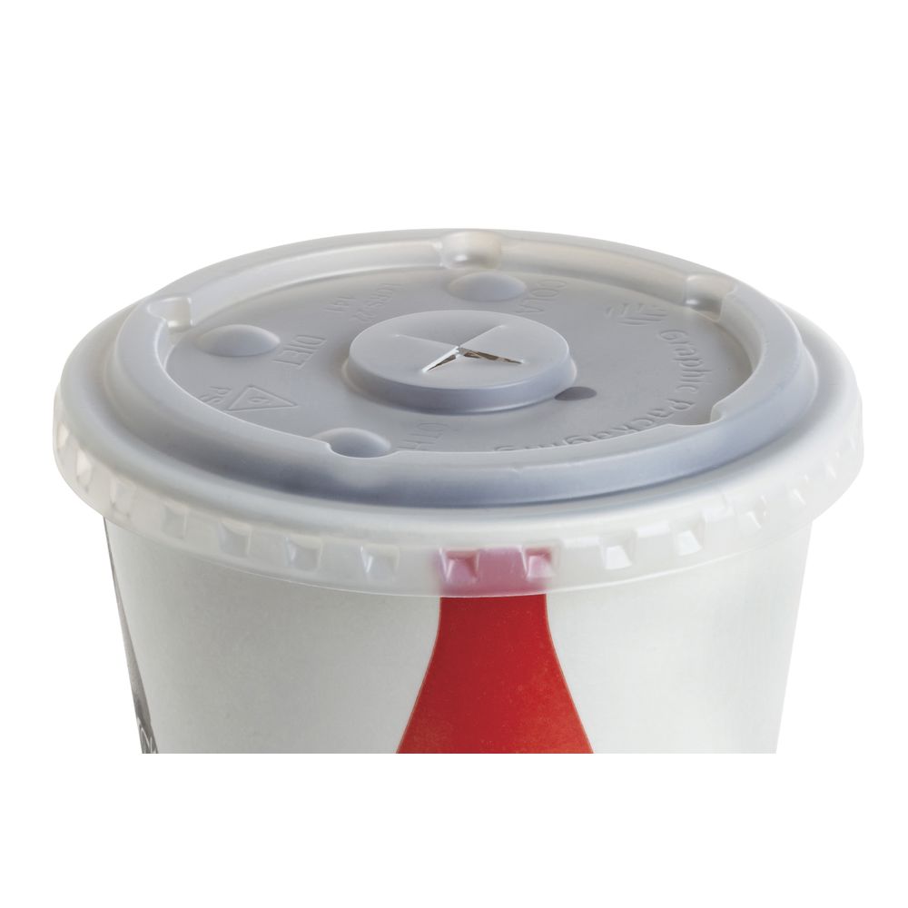 Graphic Packaging 332603044 Ecotainer™ Polystyrene 16/32 Oz Soup Cup Flat  Lids - 4 1/2Dia. x 1/2H