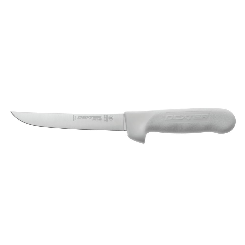 KNIFE, WIDE BONING 6"X7/8"W, WH POLY HND
