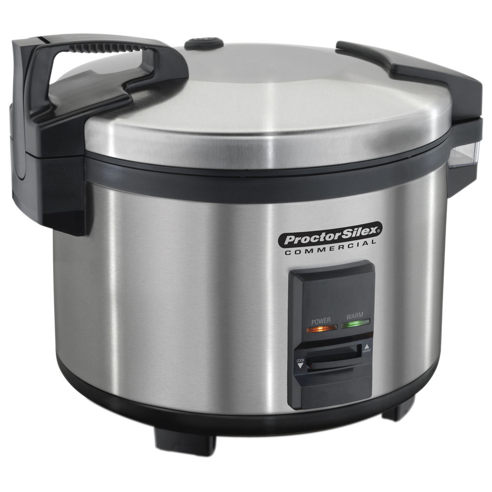 Proctor Silex 37540 40 Cup Brushed Stainless Steel Rice Cooker / Warmer -  16 1/8Dia x 13 3/16H