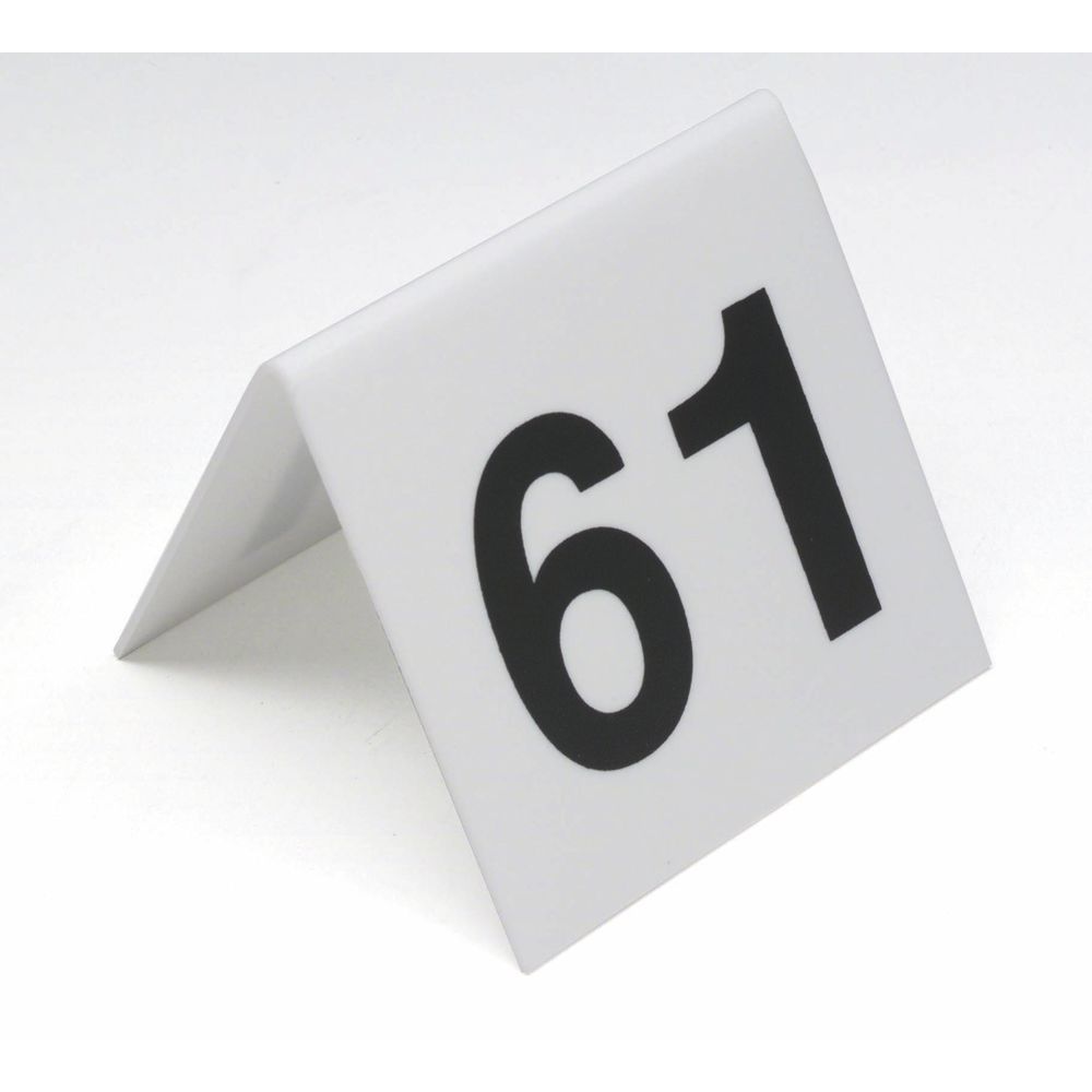 Plastic Table Numbers 1-100 Tent style Free shipping Blue w/ white number 
