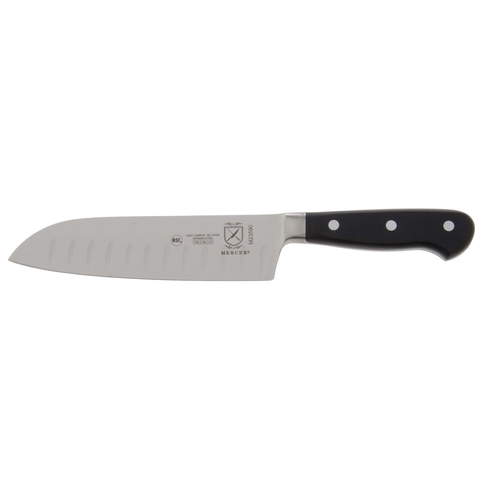 Mercer Asian Knives Collection - 7 Santoku Knife - Granton Edge