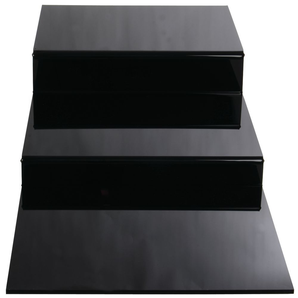 thumbnail interactive-video image 1 of Hubert Deli 3-Step Flat Black ABS Riser – 24"L X 29.75"W X 4.25"H – AR3DSB 1 of 5