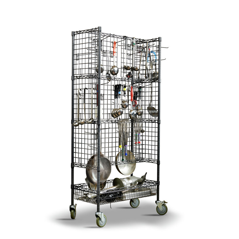 Expressly Hubert® Flint Steel Kitchen Drying Rack Cart - 36L x 18W x 72H