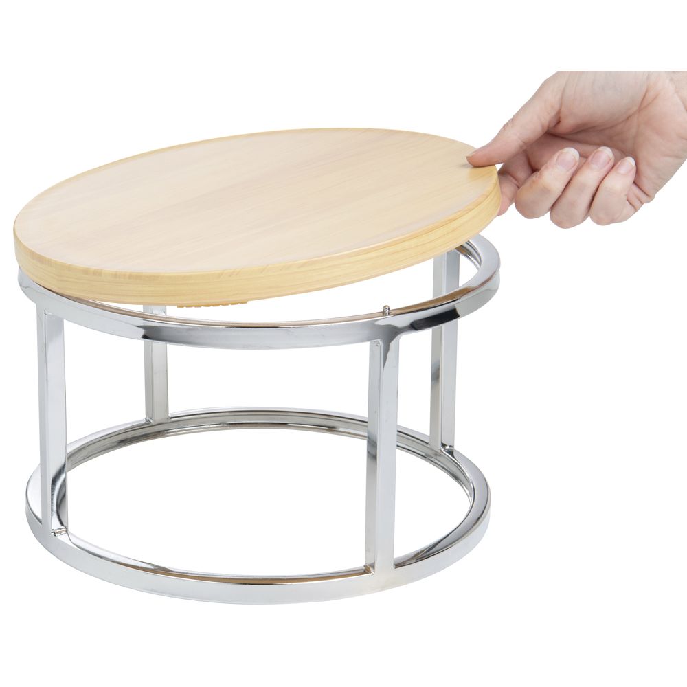 Expressly HUBERT® Cerve Collection Chrome Tall Round Riser with Butcher ...