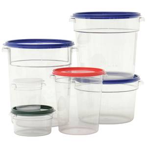 HUBERT® 6 qt Round Clear Plastic Food Container - 10Dia x 7 3/4D