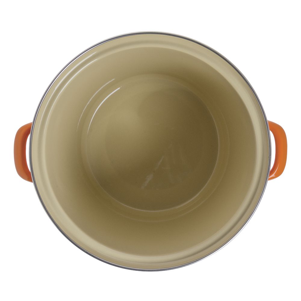 Le Creuset 10 Qt Flame Orange Enameled Steel Stock Pot 13 Dia X 10 3 4 H