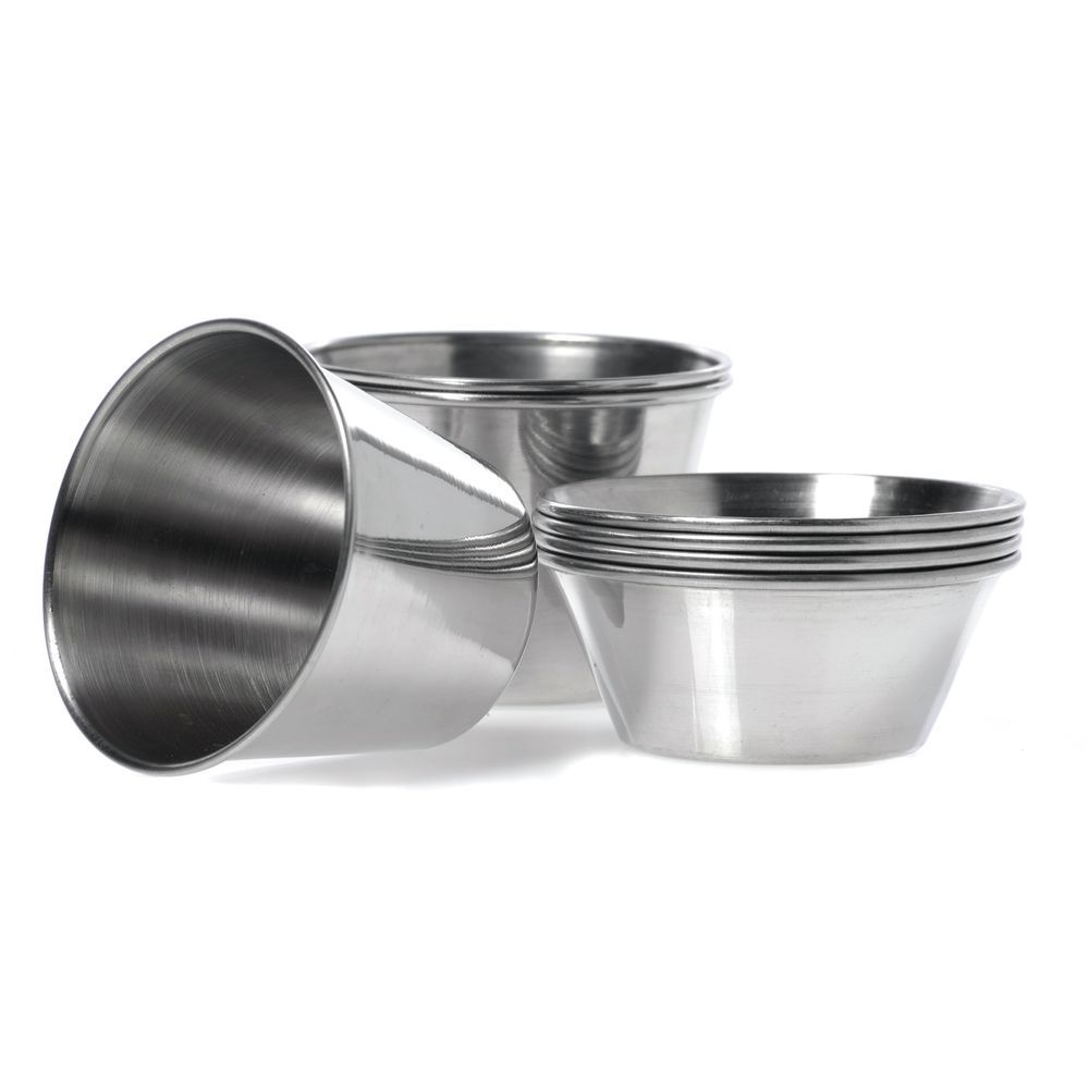 12 Pack Stainless Steel Condiment Cups/Portion Cups 1.5 oz Sauce Cups 