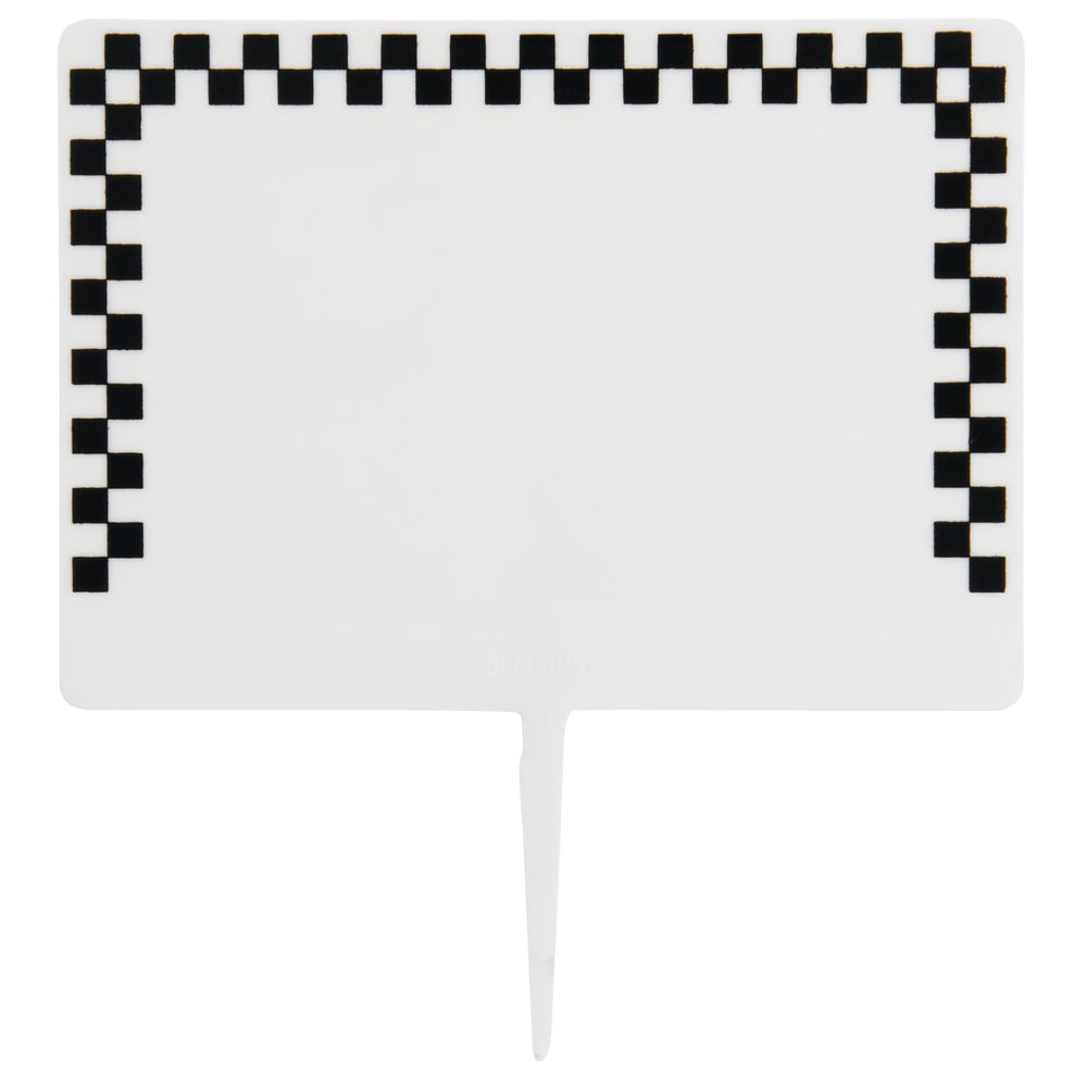 HUBERT Deli Tags - White Heat Resistant Merchandising Tags 4" X 1.75" With Black Accents, 12 Per Bag