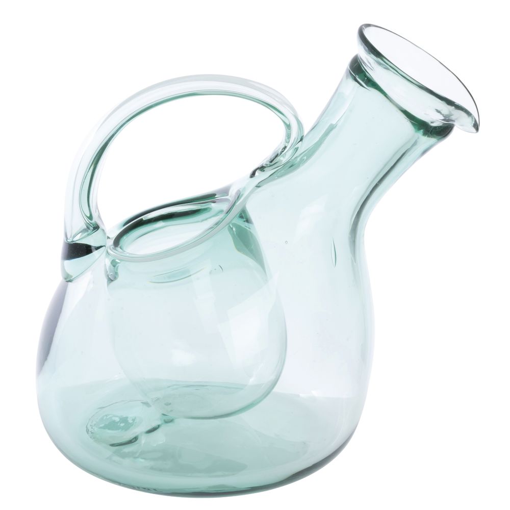 1.9 Qt Tilted Glass Pitcher with Ice Pocket - 9 1/2L x 7W x 10H