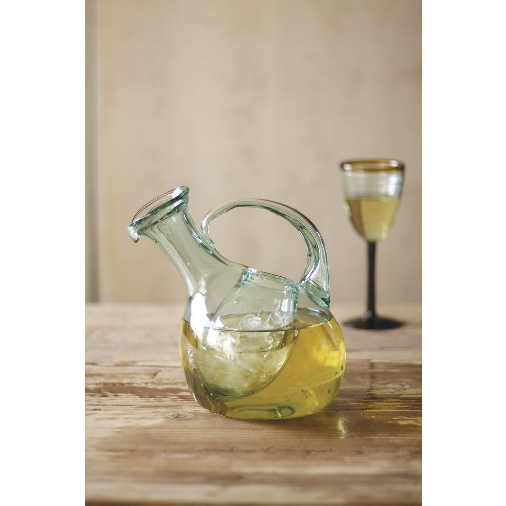 Tilted Glass Pitcher Large
