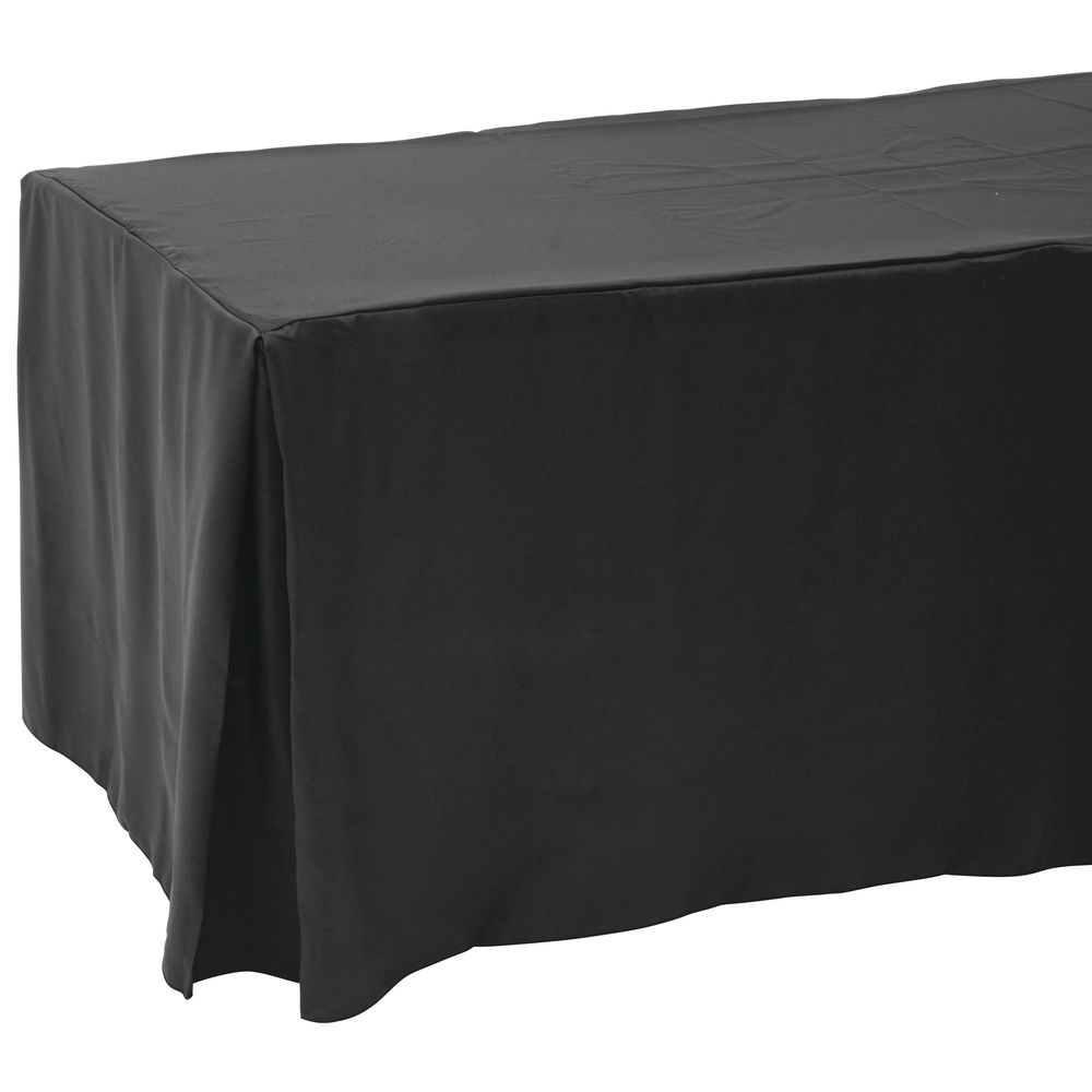 TABLECOVER, FITTED W/PLEATS, 30X96, BLACK