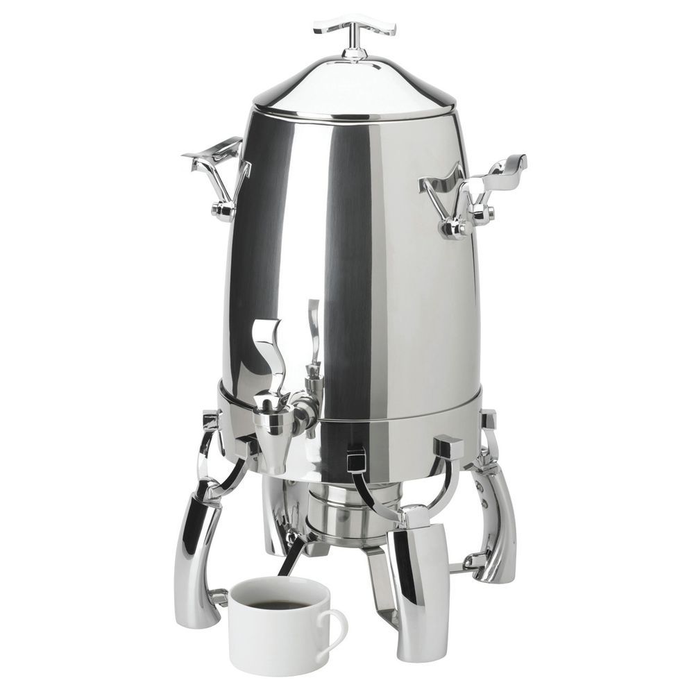 Stainless Steel Coffee Urn Has a Stylish Mirror Finish