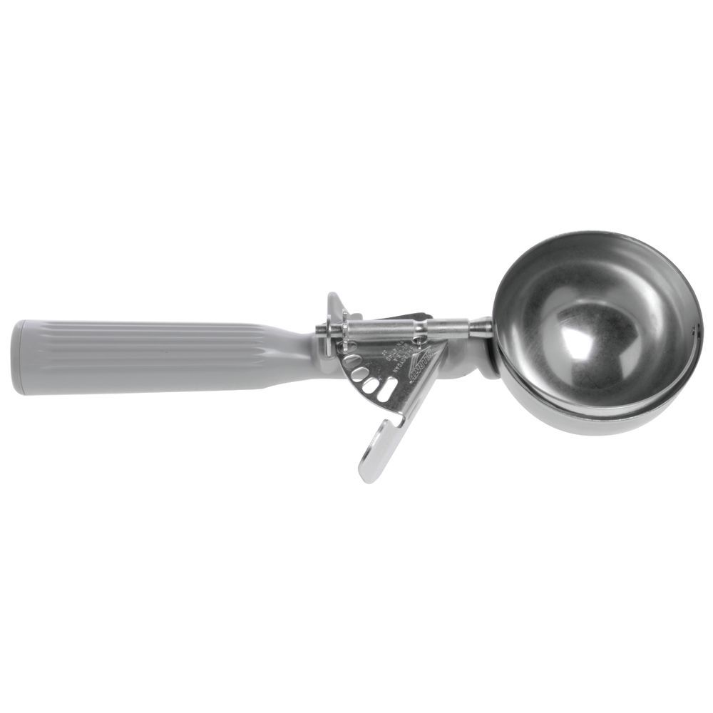 Vollrath Jacob's Pride™ 4 oz Stainless Steel One-Piece Thumb Disher with  Grey Plastic Handle - #4