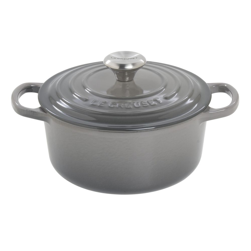 7-Quart Enameled Cast Iron Dutch Oven, Grey Sold by at Home