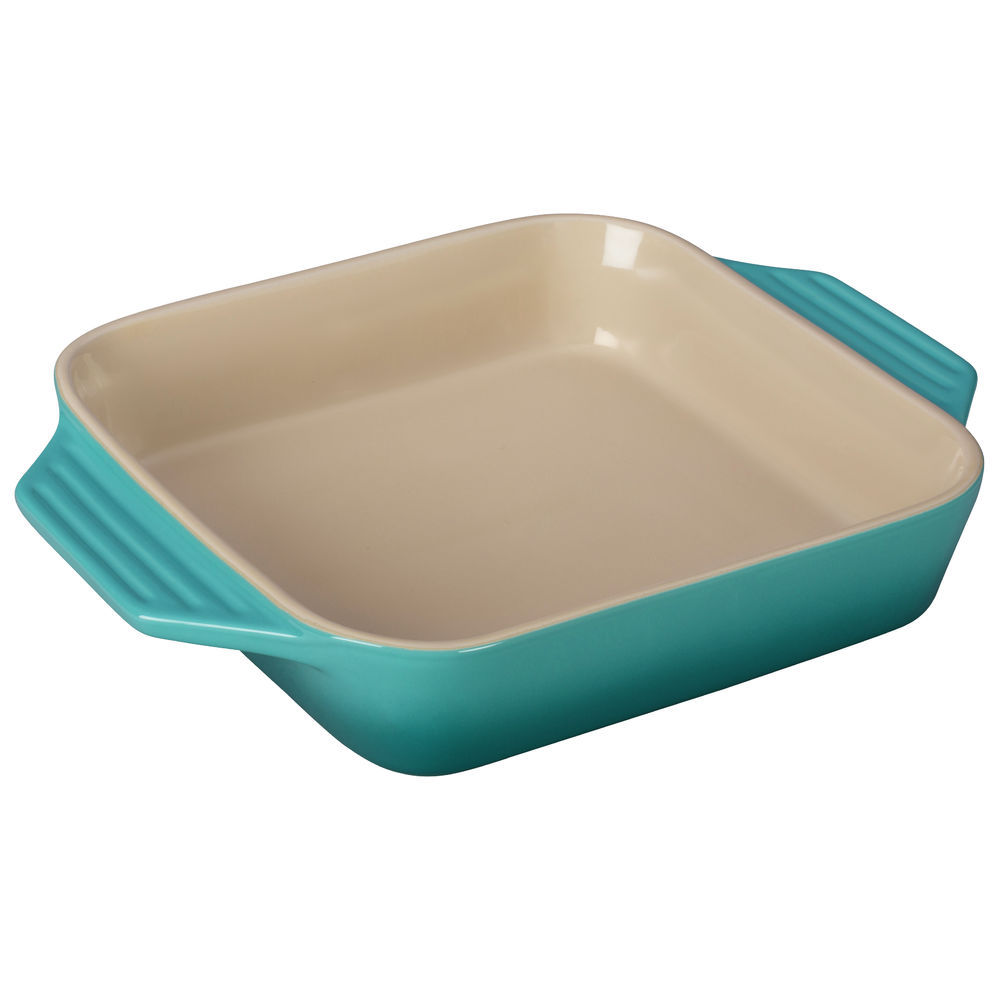 Le Creuset 2 qt Square Caribbean Blue Enameled Stoneware Casserole Dish