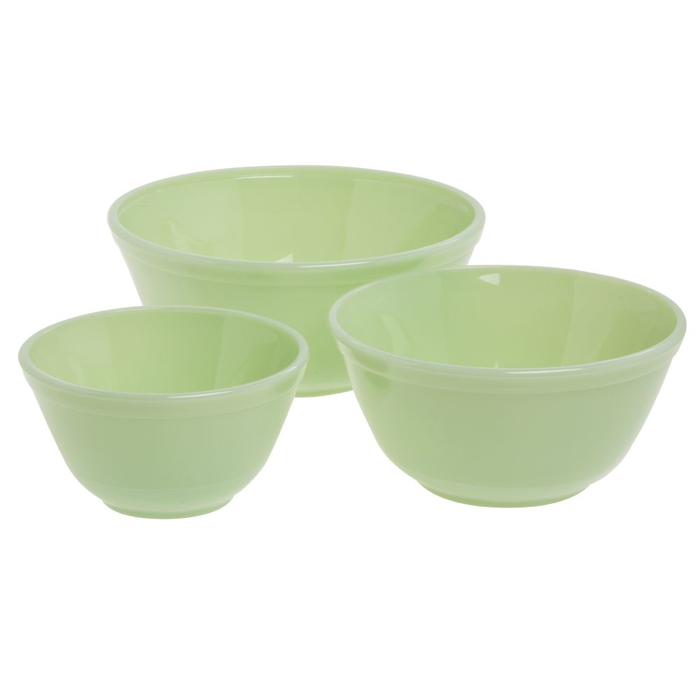 Mosser Glass Jadeite Green Vintage Mixing Bowl Set