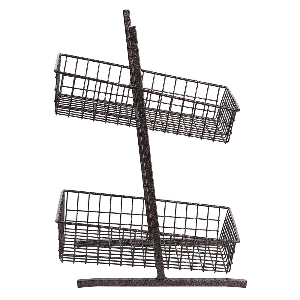 Expressly HUBERT® Rectangular Espresso Wire 2-Tier Stand - 10 3/4