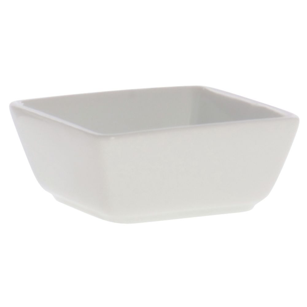 World® Slate 2.75 oz Square MidRim Bright White Porcelain Dipping Bowl