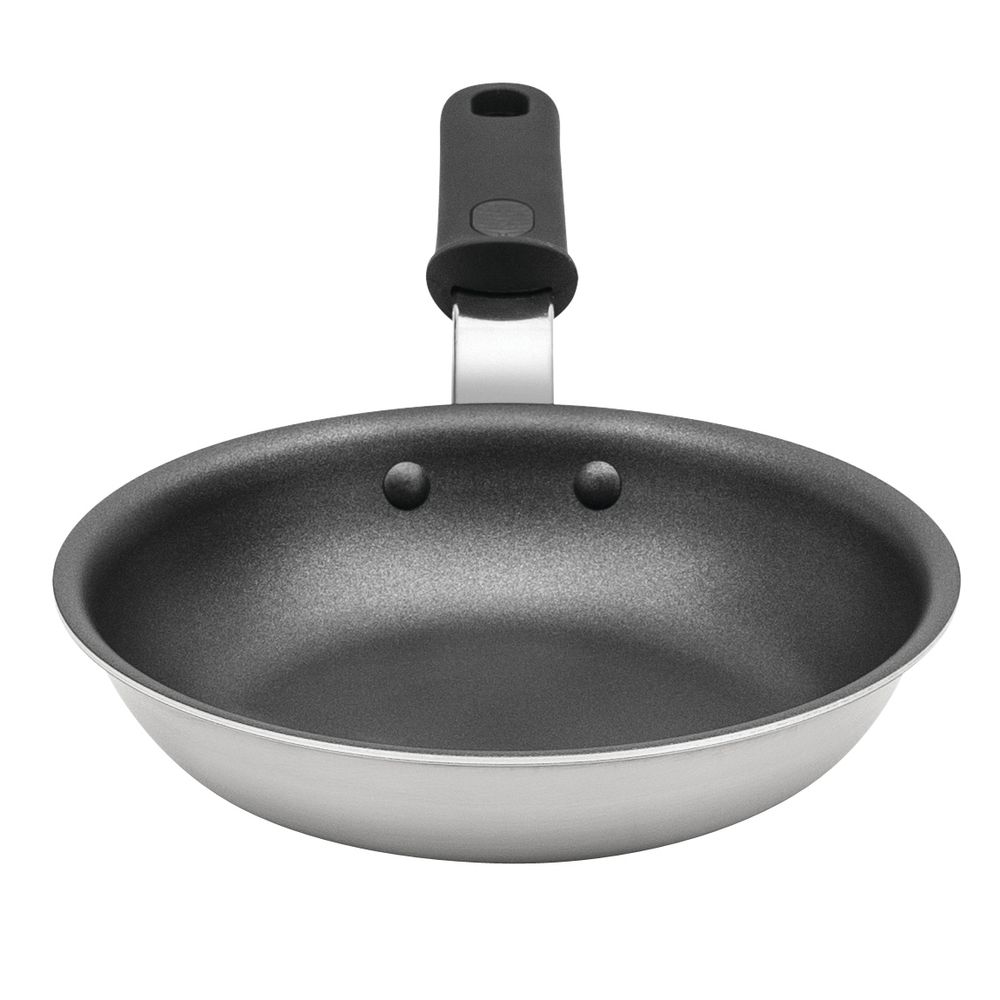 Vollrath Tribute 14 Tri-Ply Stainless Steel Non-Stick Fry Pan with  CeramiGuard II Coating and Black Silicone Handle 692414