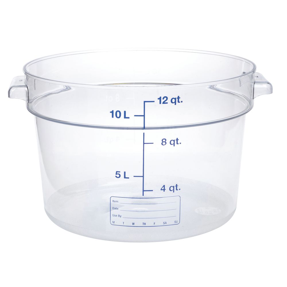 Hubert 12 qt Round Clear Plastic Food Container - 13 7/8Dia x 8 3/4D