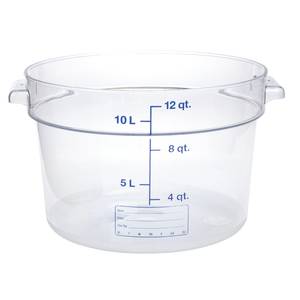 HUBERT® 8 qt Round Clear Plastic Food Container - 10Dia x 10 3/4D