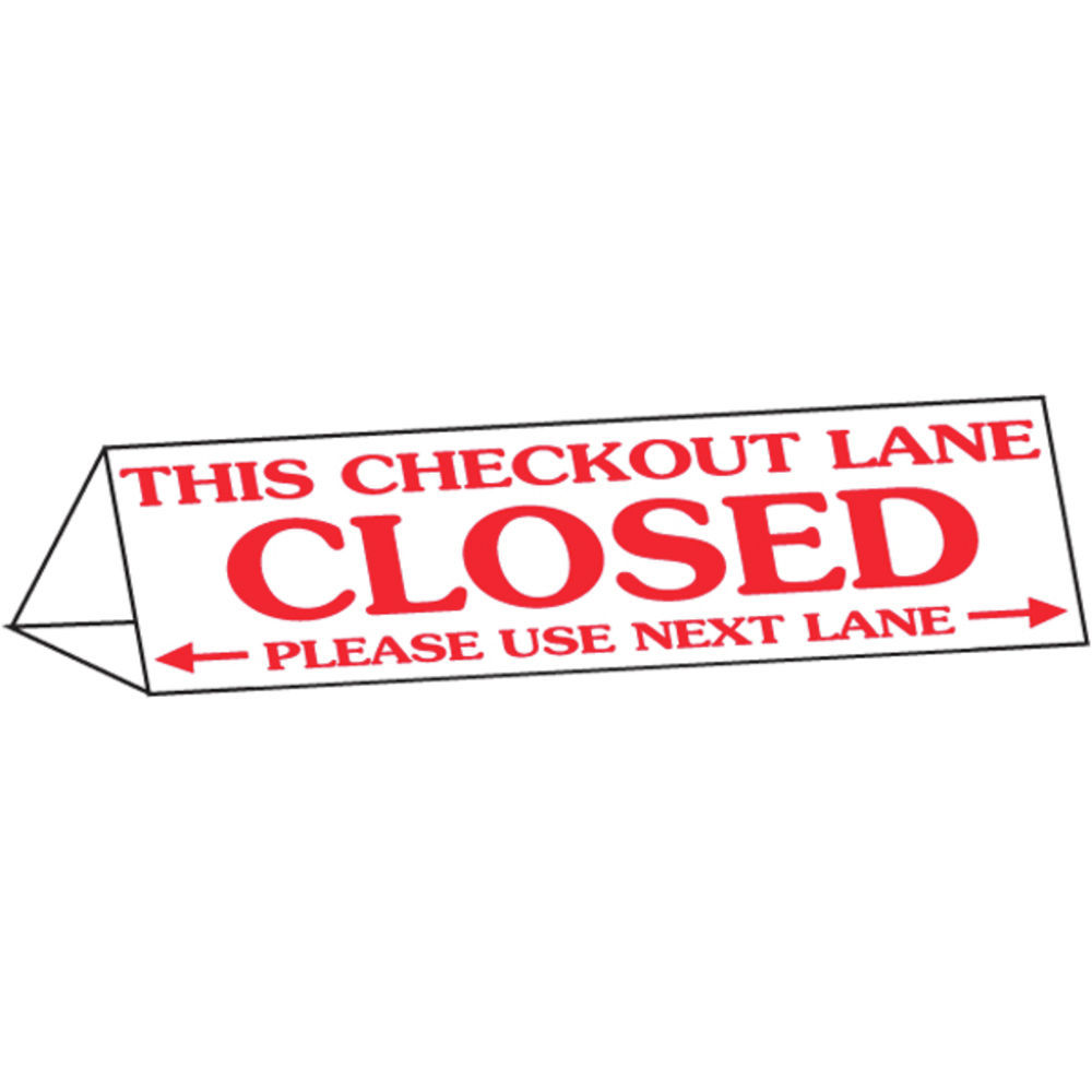 Triangular White Plastic Checkout Closed Sign 11l X 4h