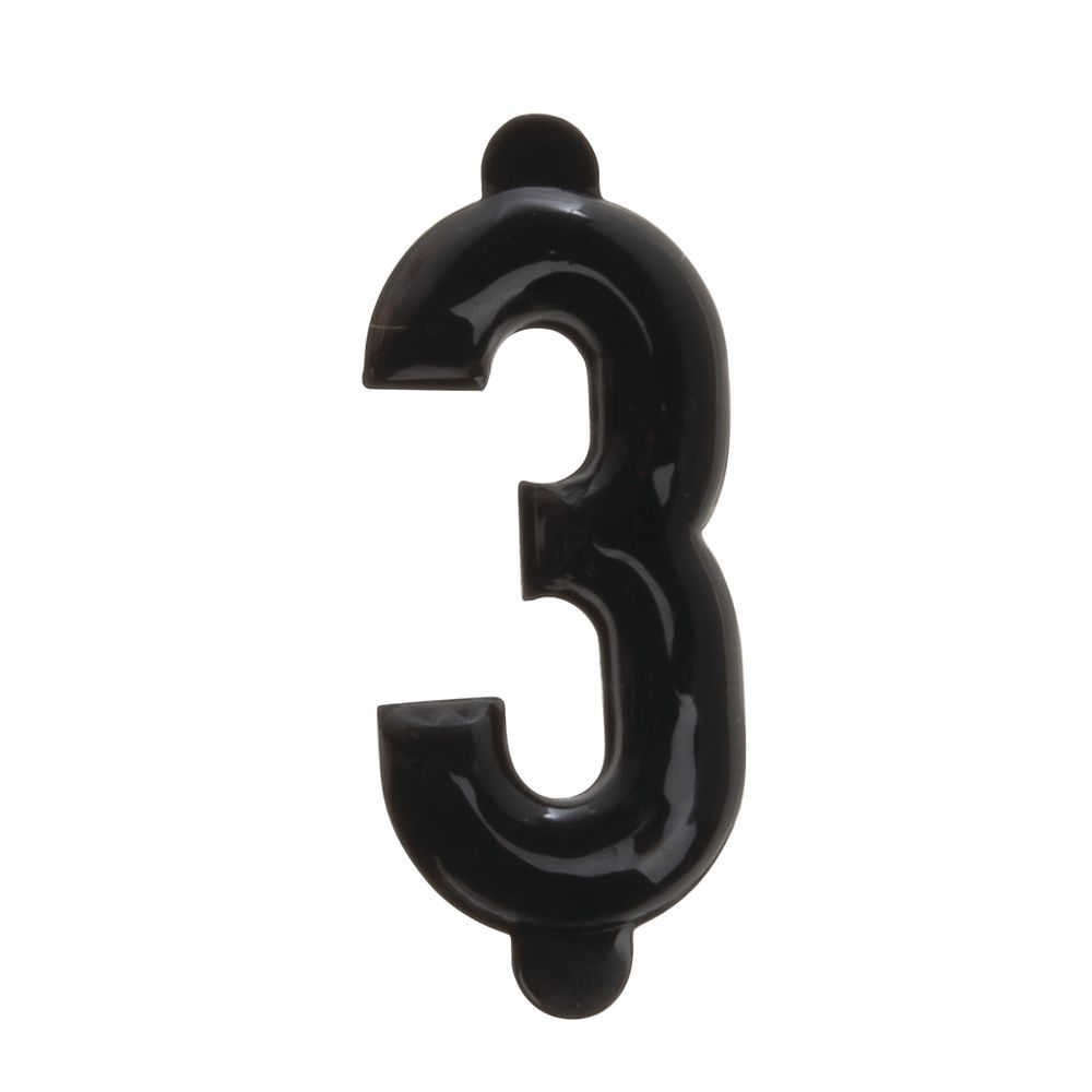 NUMBER, 1" EMB. #3-BLACK