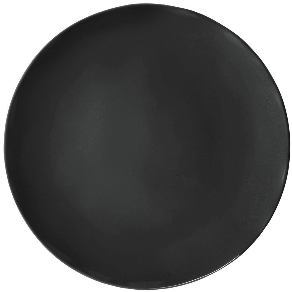 Elite Modern Oblong Collection Round Black Melamine Plate 12"Dia x 1/2"H