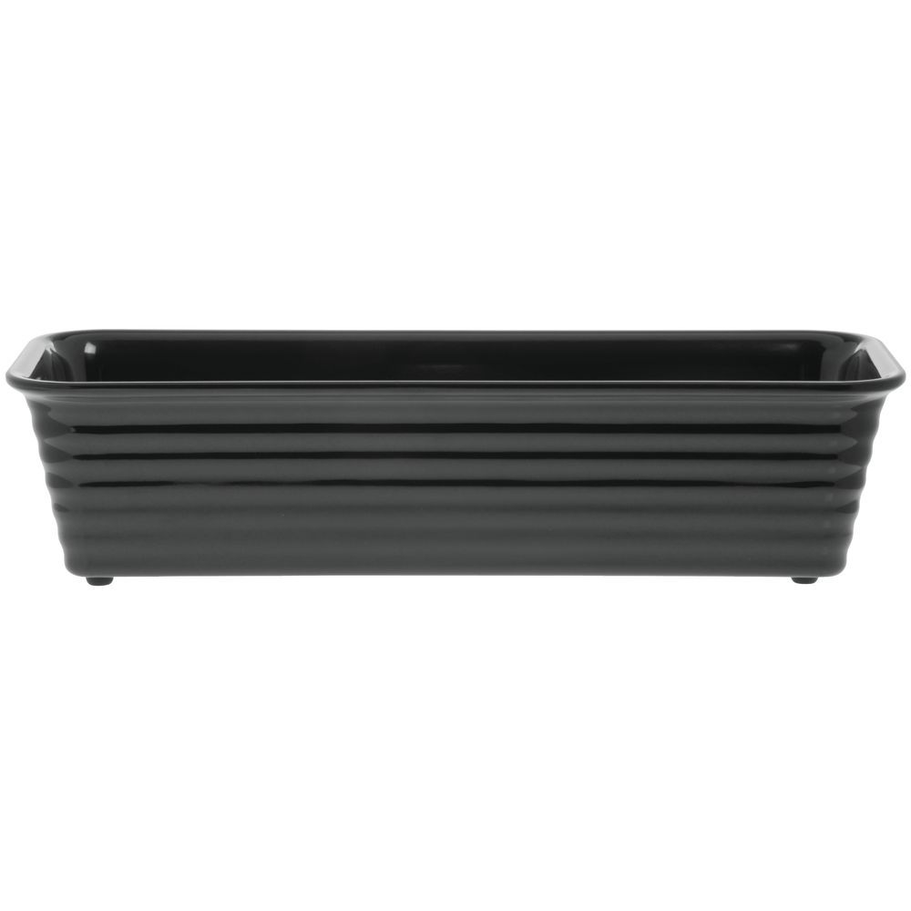 Elite 4 1/2 qt Long Rectangular Black Plastic Deli Bowl - 17