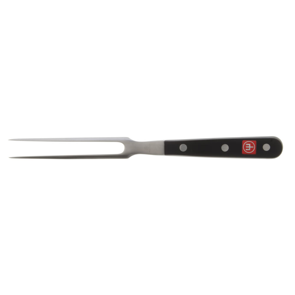 Wusthof Classic Stainless Steel Straight Meat Fork with Black Polymer