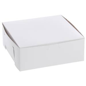 10 count WHITE 8x8x2-1/2 Bakery or Cake Box 