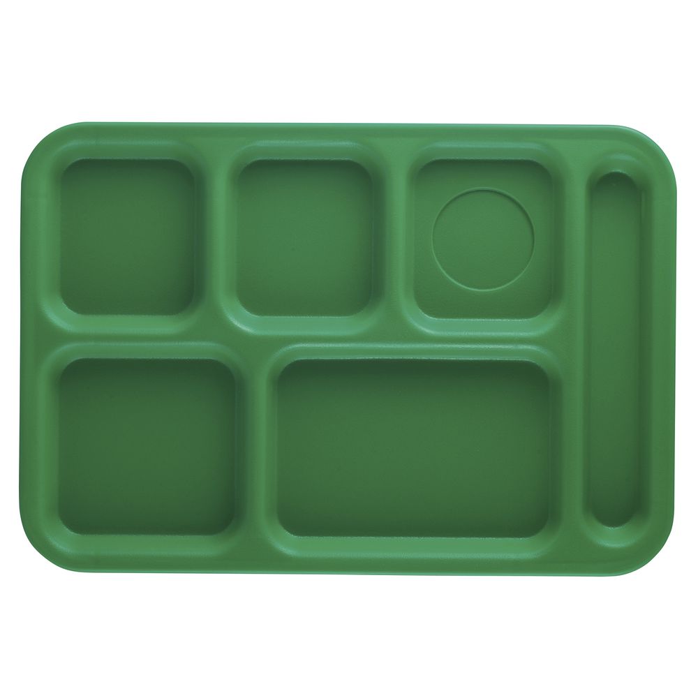 Cambro Penny-Saver Grass Green Co-Polymer Compartment Cafeteria Tray - 14L  x 10W