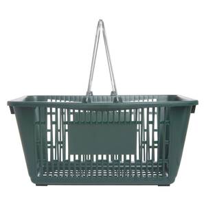 Regency Blue 16 3/4 x 11 13/16 Plastic Grocery Market Shopping Basket  with Plastic Handles - 12/Pack