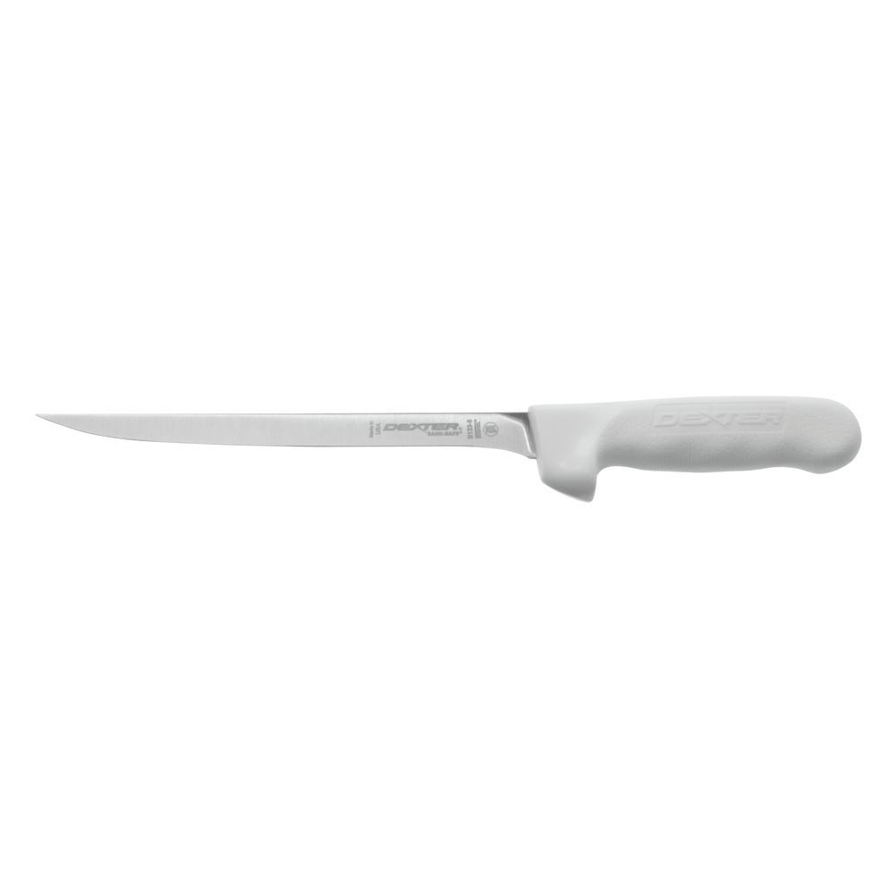 FILLET KNIFE, NARROW, 8"X1/2", WH POLY HAND