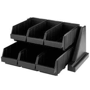 Dispense-Rite Black Polystyrene Countertop Condiment Organizer - 8 1/2L x  17W x 14 1/2H