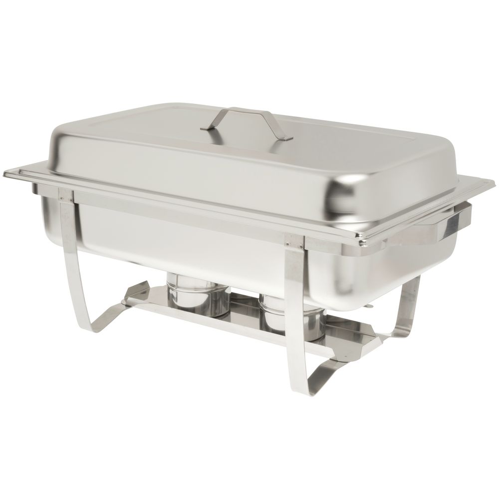 Steel Chafing Dish Includes a Cover Holder|HUBERT&#174; Economy Stainless Steel Chafing Dish 9 1/2Qt 