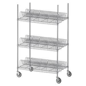 Expressly Hubert® Flint Steel Kitchen Drying Rack Cart - 36L x 18W x 72H