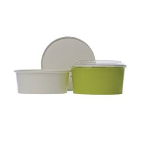 PacknWood Kraft Bucket & Lid for Hot Food, 40 Oz. - 7 1/5Dia x 3H