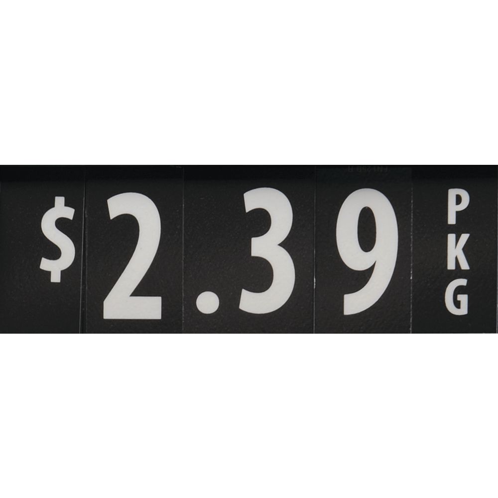 Accordion Folded Pricing Numbers for Track Signage 5 Per Set 1 1/4" x 1/2"L
