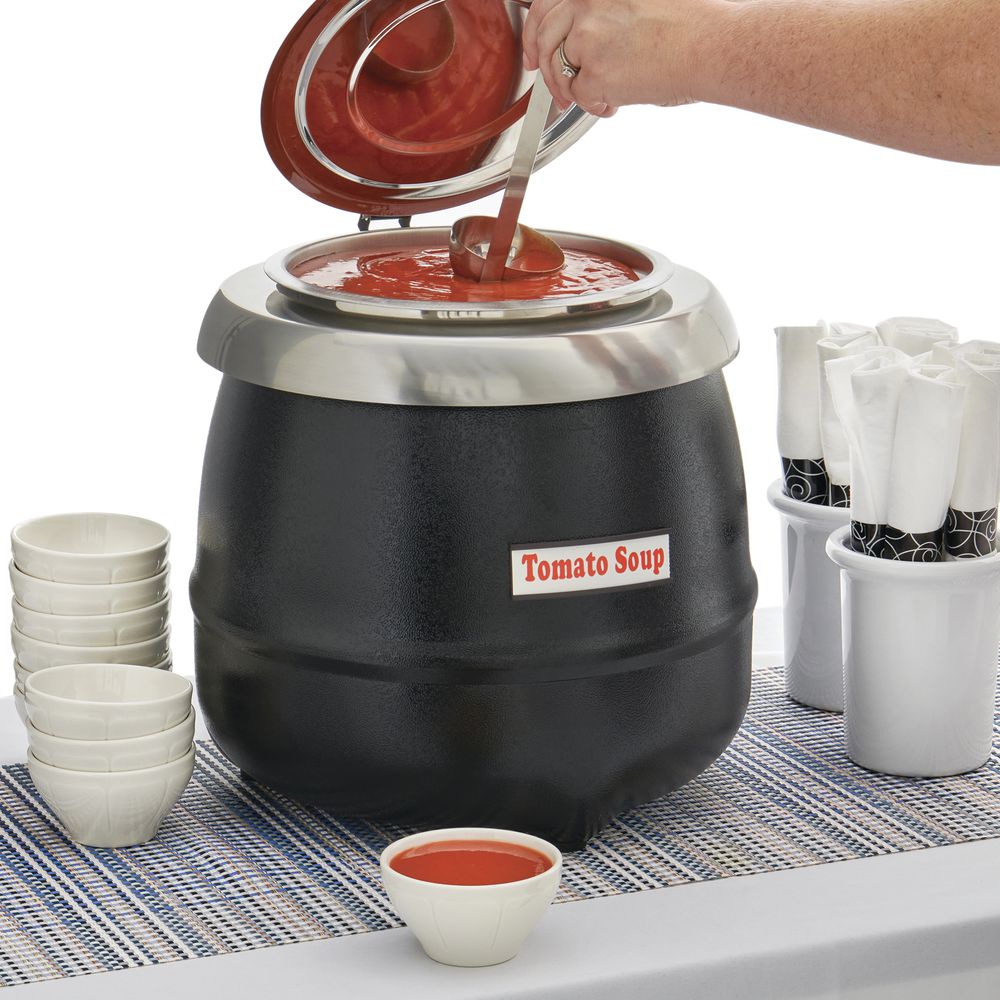 Kratos 10.5 Qt. Black Soup Kettle Warmer, 120V, 400W