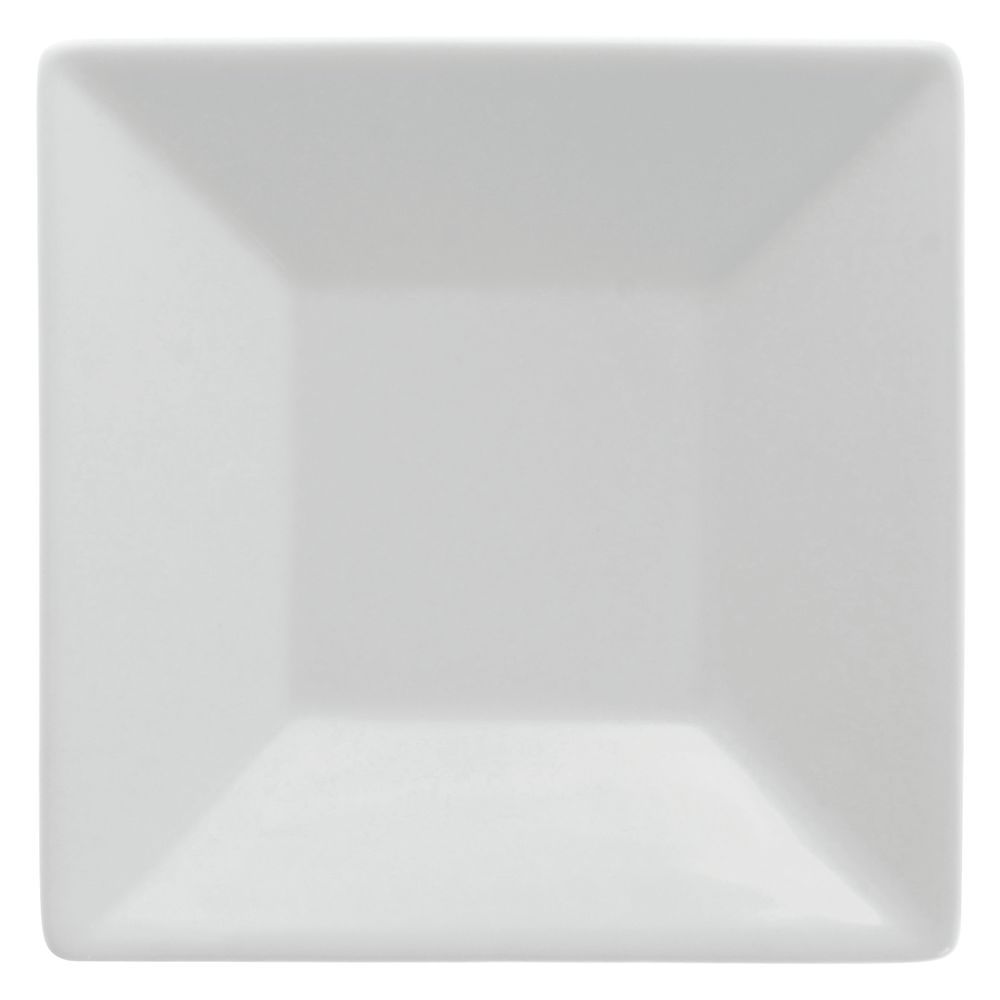 World Slate Mid-Rim 5" Square Saucer in Bright White Porcelain  