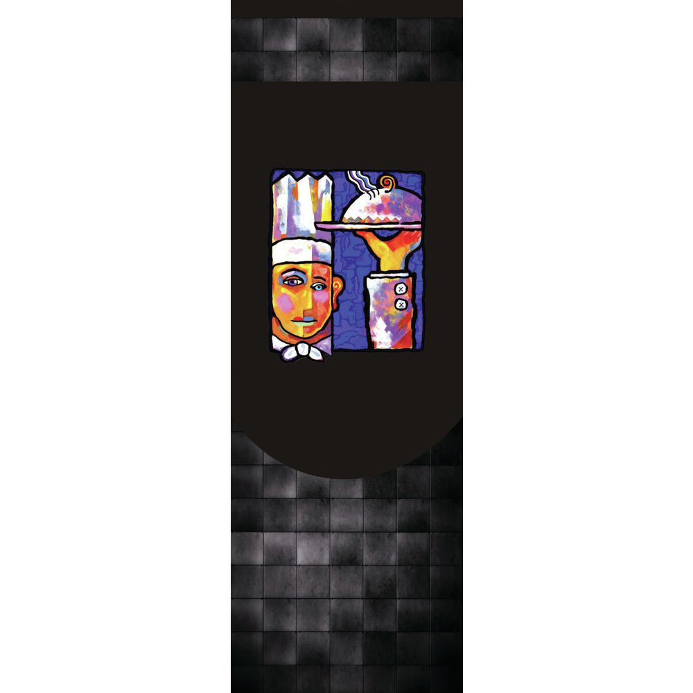 2 Pocket Menu Stand for Restaurant with Cubist Chef Illustrations 