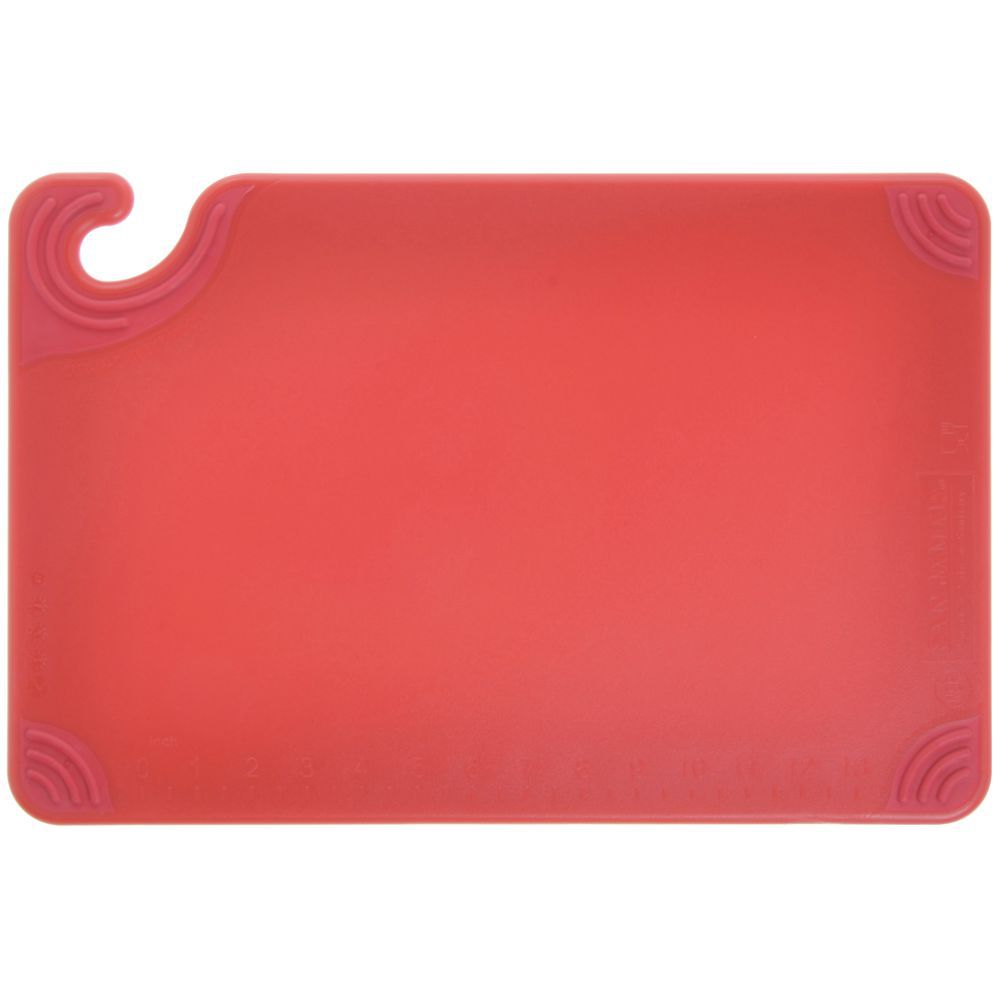 San Jamar Saf-T-Grip Red Cutting Board 12"L x 18"W x 1/2" 