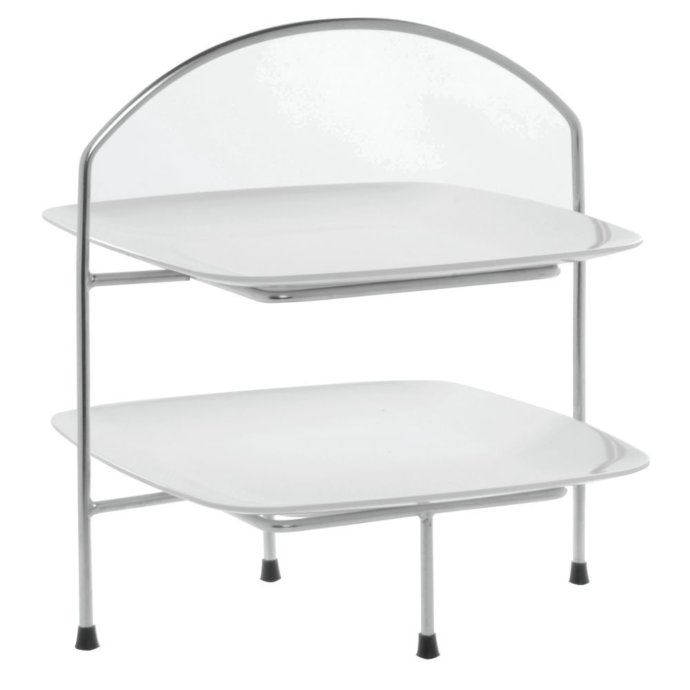 STAND, 2-TIER, SQUARE, S/S