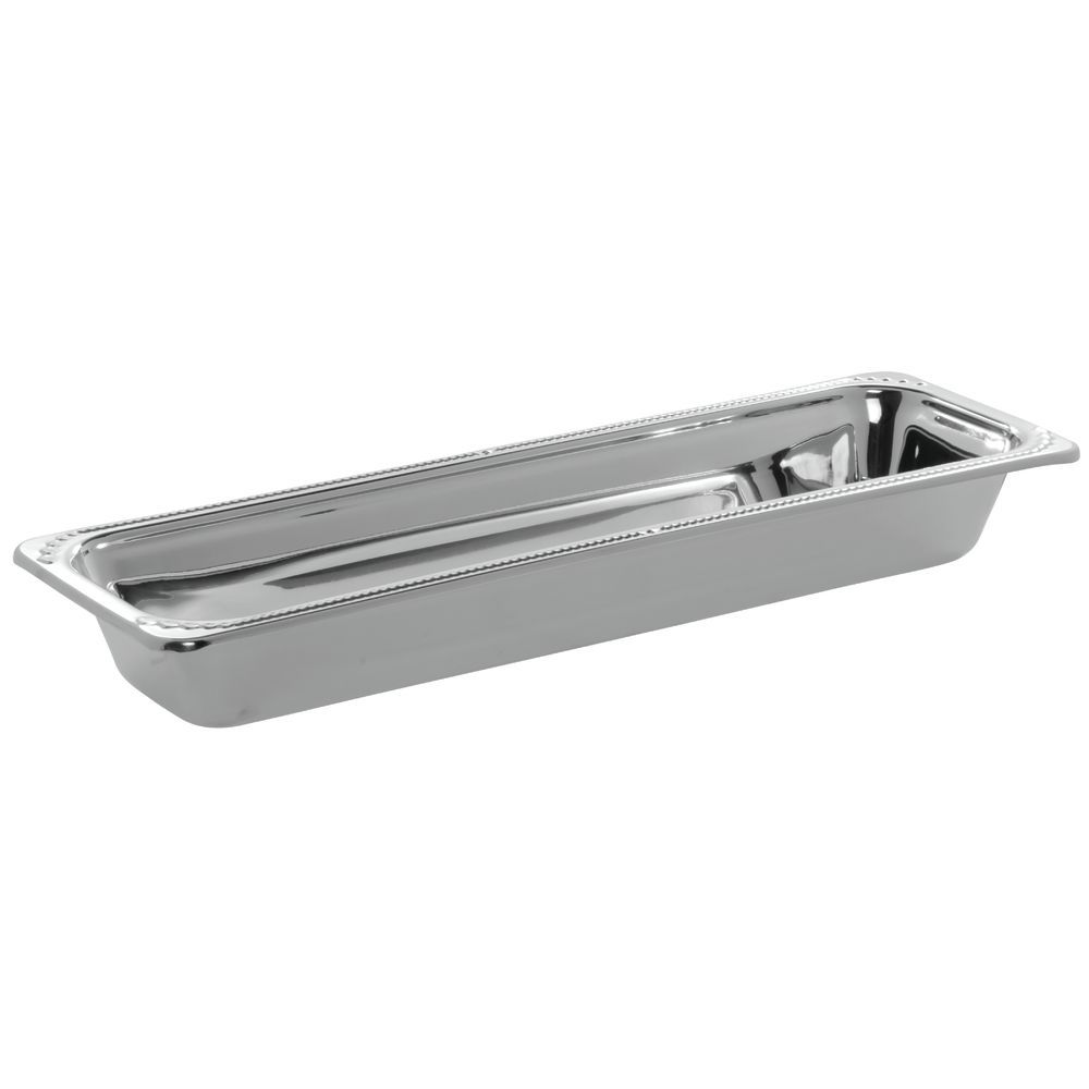 Bon Chef Hot Solutions Stainless Steel Chafing Dish Laurel Half Size Long 21"L  x 6 1/2"W  x  2 3/4"H
