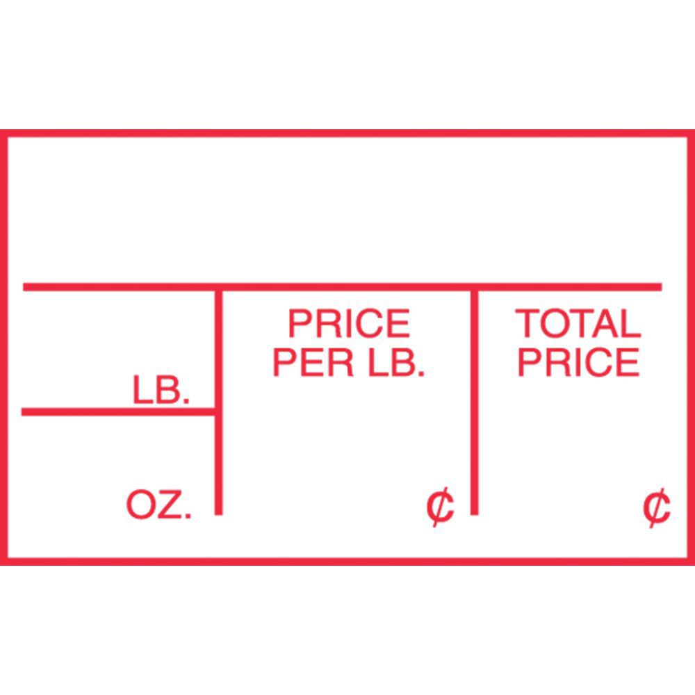 Red 2 For $1.00 Large Price Point Price Tag Labels Black Imprint - 1 1/2Dia