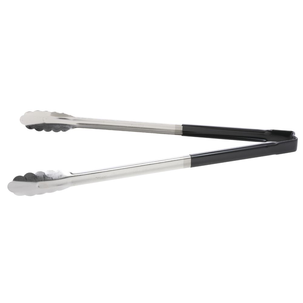HUBERT® Stainless Steel Cool Tong with Black Silicone Handle